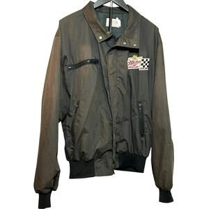 VTG Miller High Life Racing Bomber Jacket Gorpcore XL 80s Retro Biker Streetwear